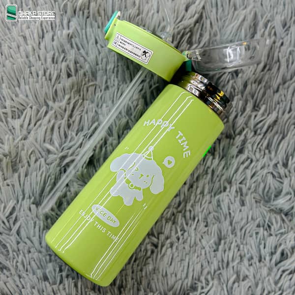 Baby Water Bottle, vacuum flask,Dhaka Store,SS Water Bottle, flask,Pipe Flask, Sport Water Bottle, Baby Flask with straw - 500ml
